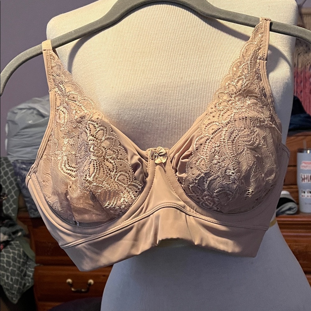 Rhonda Shear Lace Bra in Beige